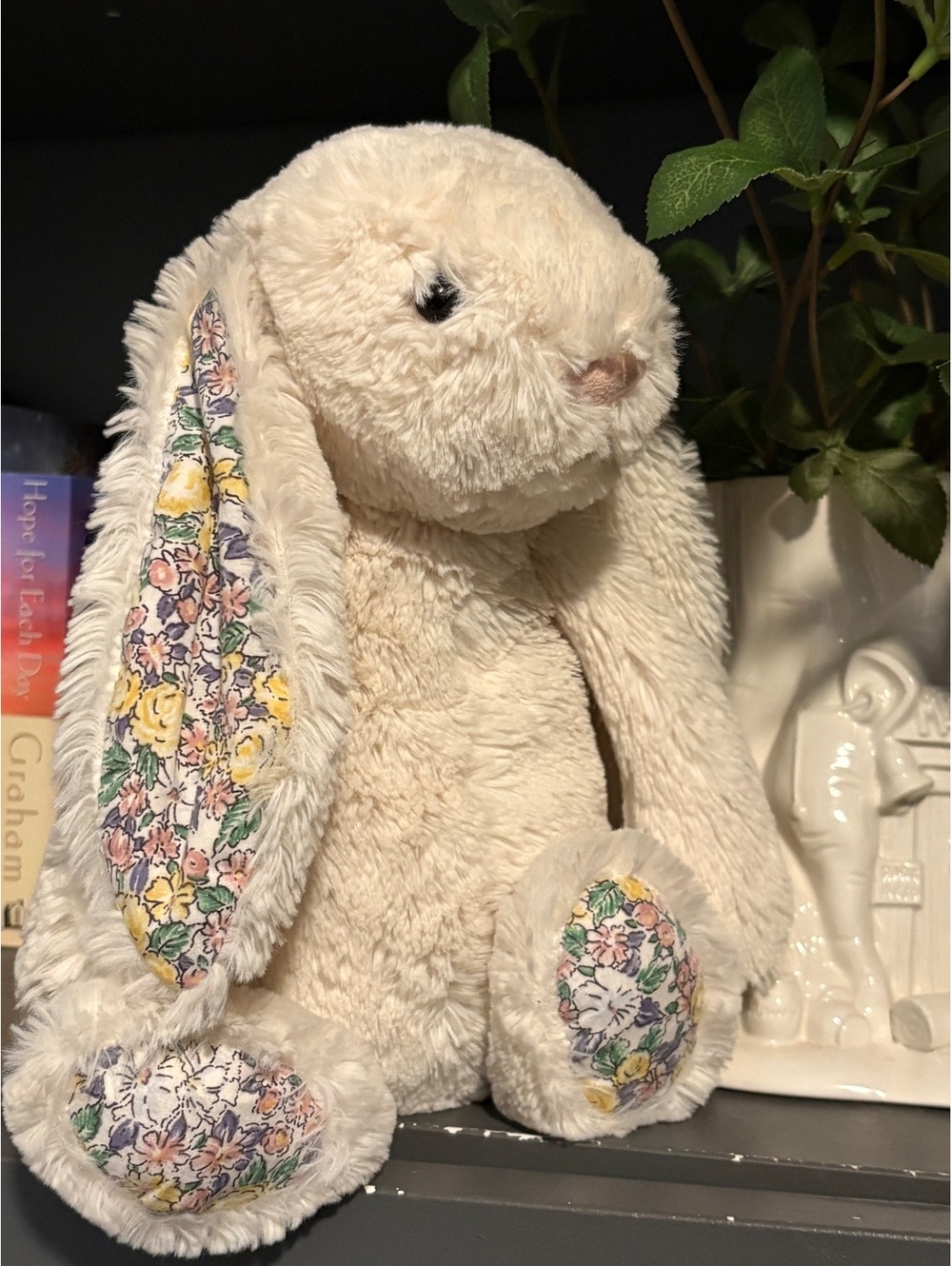 Jellycat Blossom Calli Bunny Medium 12” Retired Rare Floral Cream Plush HTF